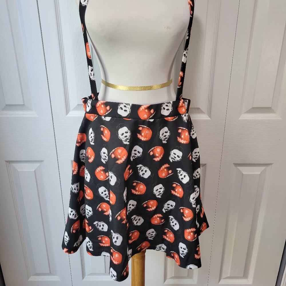John Carpenter's HALLOWEEN Michael Myers Jack-o-Lantern Suspender Skirt sz XXL